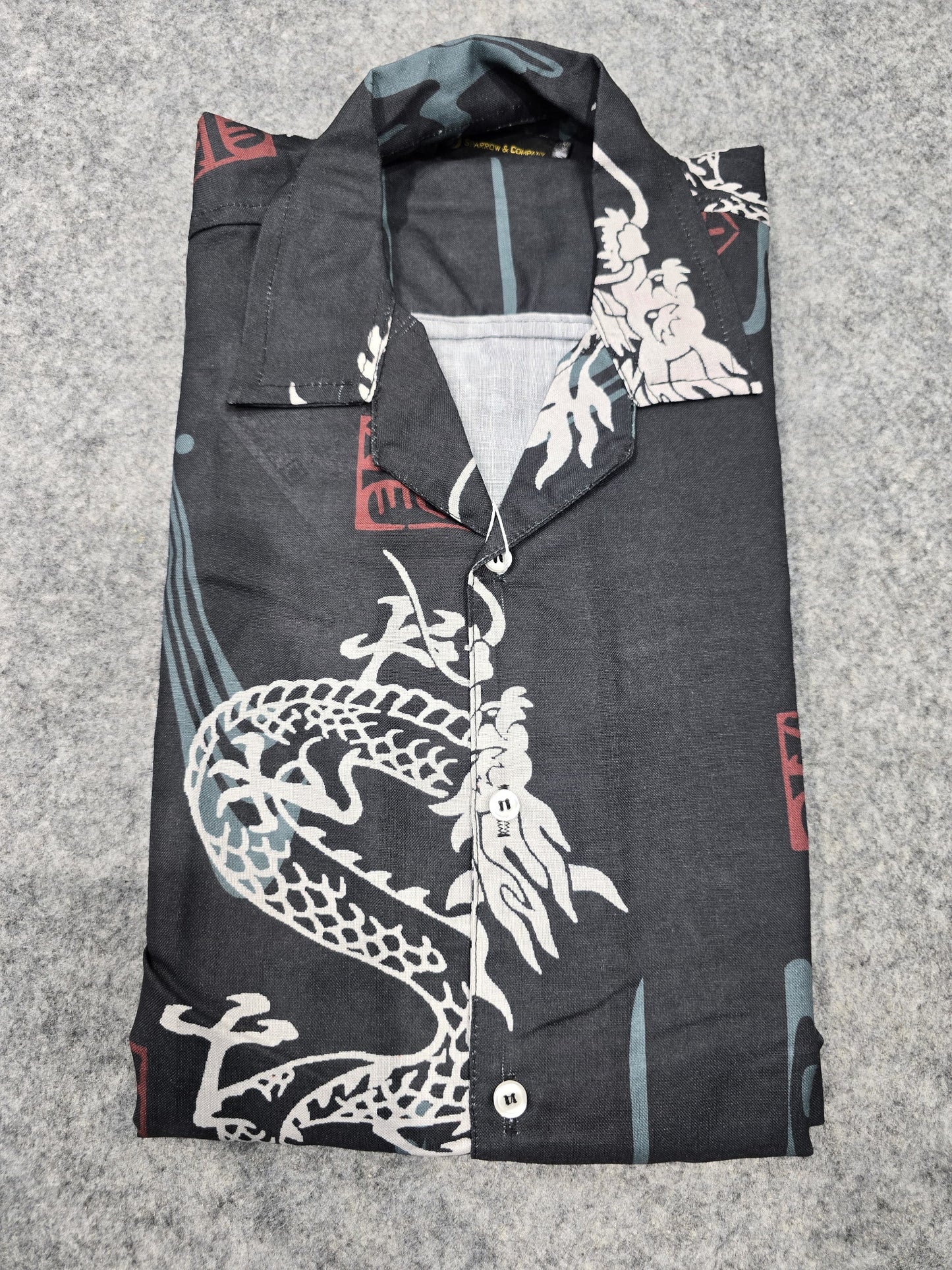 Black Dragon Print Shirt