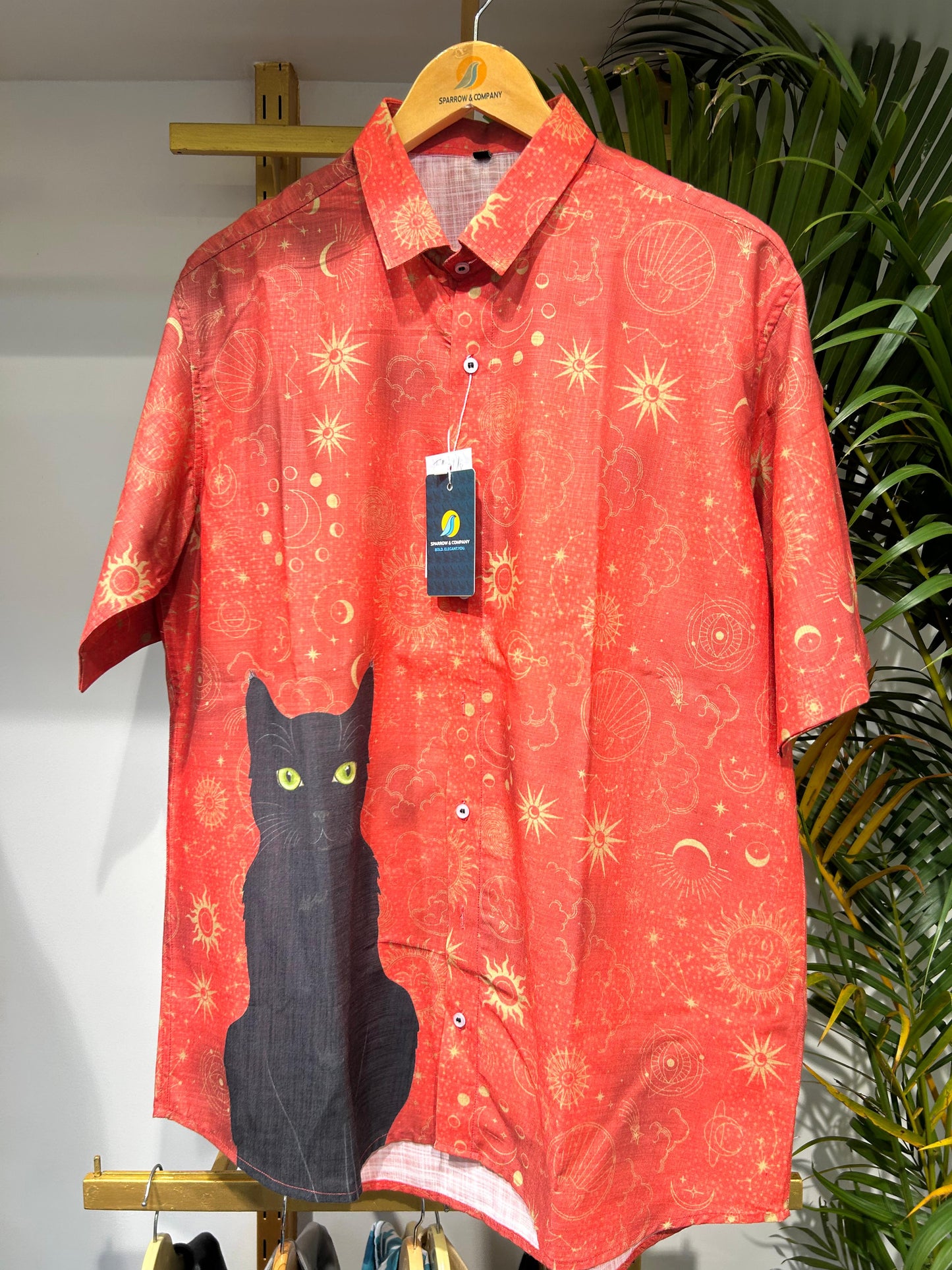 Mystic Black Cat Oversized Shirt