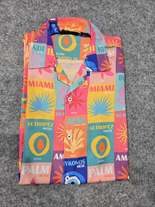 Tropical Getaway Destination Print Shirt