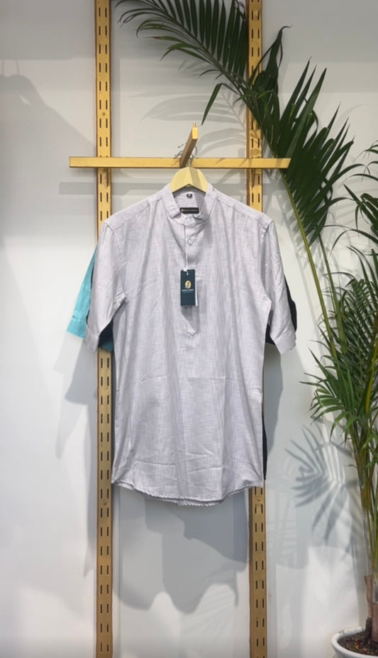 The Urban Linen Grey Short Kurta