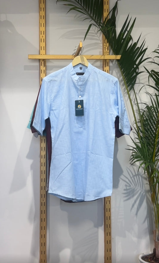 The Urban Linen Sky Short Kurta