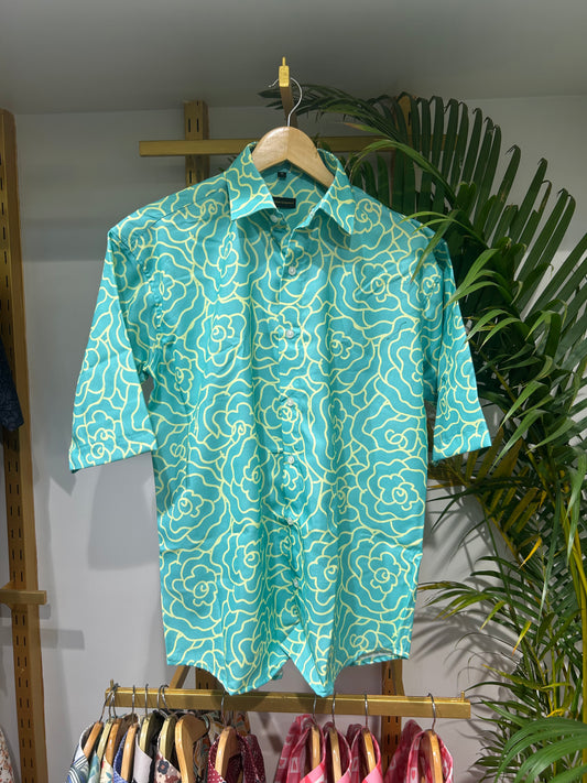 Aqua Bloom Cotton