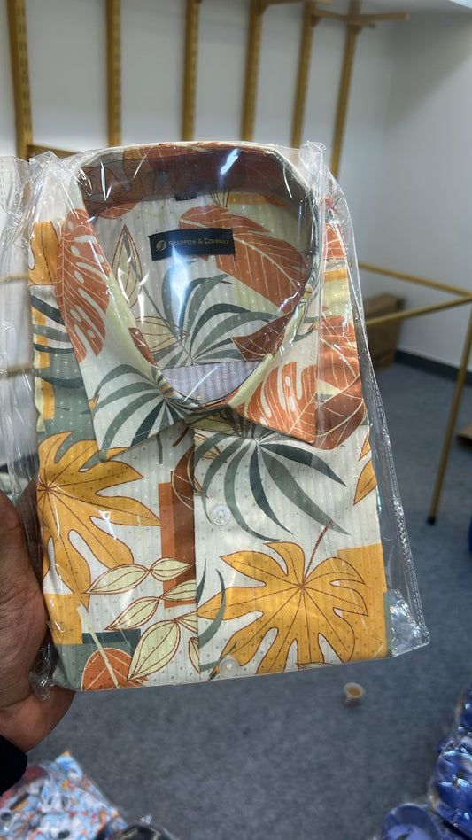 Tropical Breeze Leaf Print Shirt